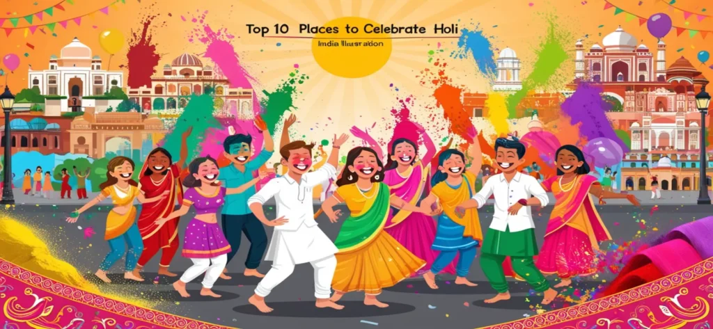 Best 10 Places To Celebrate Holi 2025 in India