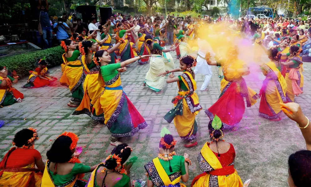 Holi in Shantiniketan, West Bengal